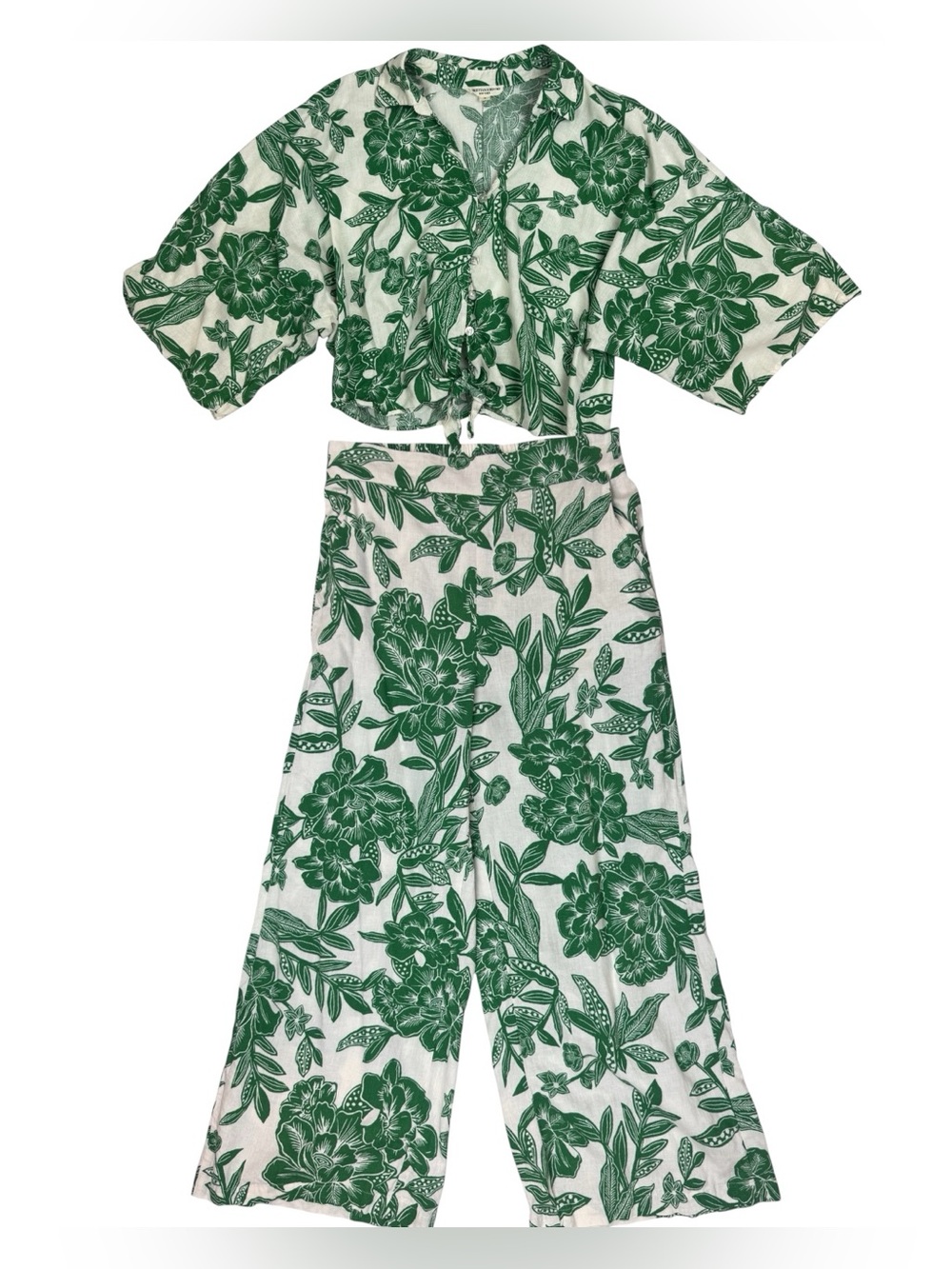 Christian Siriano New York two-piece linen-blend matching set S